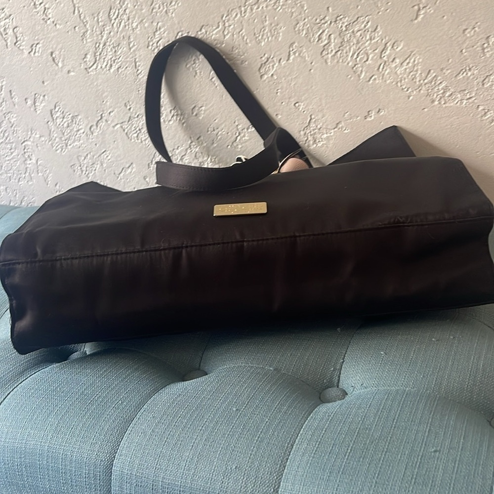 Good Girl Black Tote Bag with Floral Charm - Picture 3 of 4
